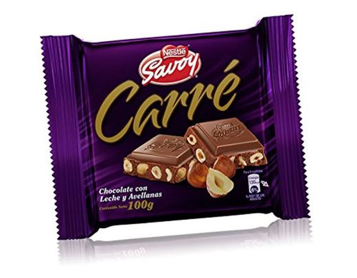 Nestle Savoy Carre Milk Chocolate with Hazelnut 100g