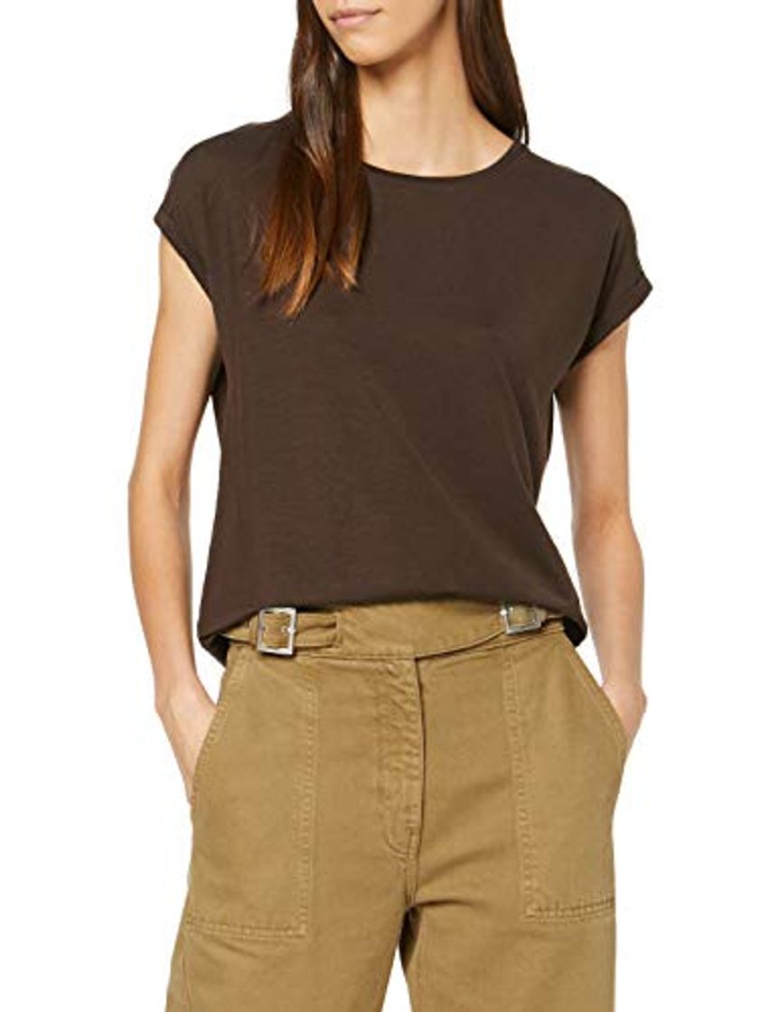 Moda Vero Moda Vmava Plain SS Top Ga Noos Camiseta, Marrón