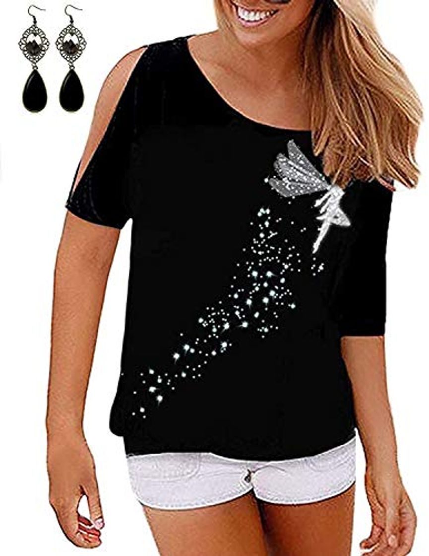 Fashion BUOYDM Mujer Casual Camiseta Manga Corta Suelto T