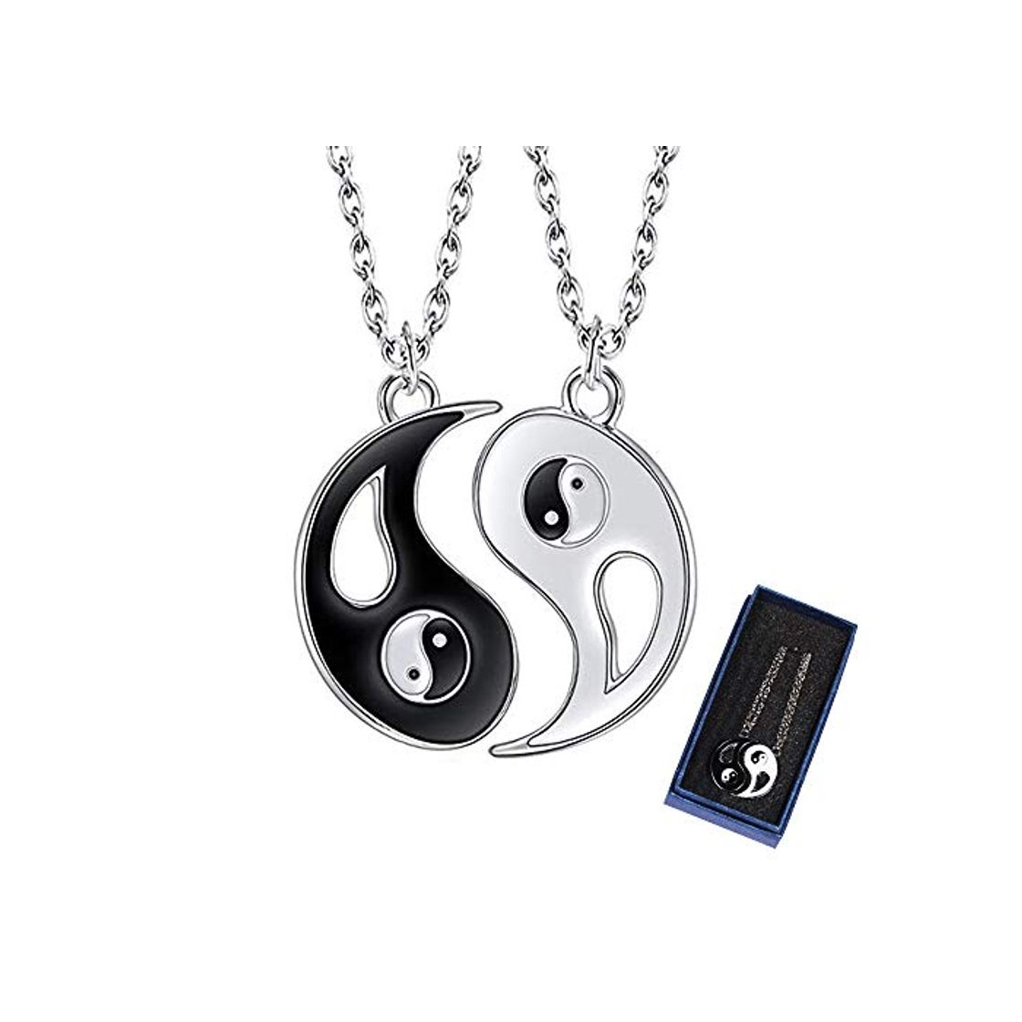 Moda kitteny Collar Ying Yang,Jewelry Puzzle Colgante en diseño Yin-Yang para niños, niñas,