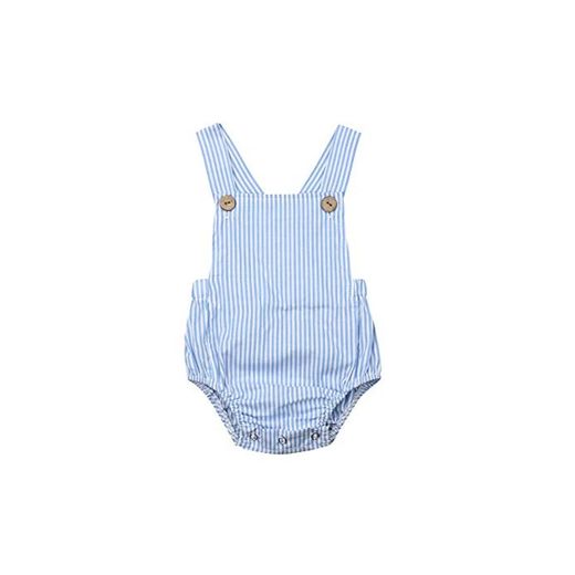 FELZ Ropa Bebe Niño Niña Verano Recién Nacido 0 Meses a 3 Años Mameluco Estampado con Rayas de Color Liso sin Mangas de Verano Traje de Sol Lindo FáCil De Poner Y Quitar Verano Pijamas Original Ropa