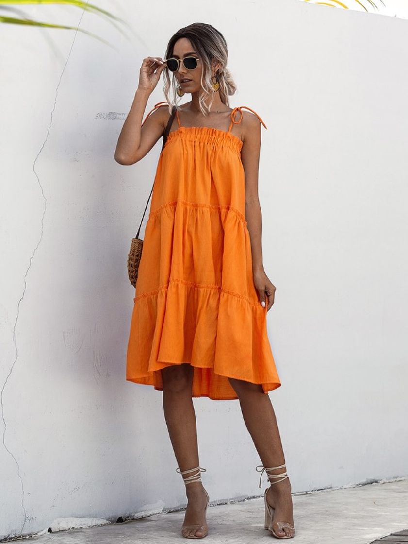 Moda Vestido naranja 