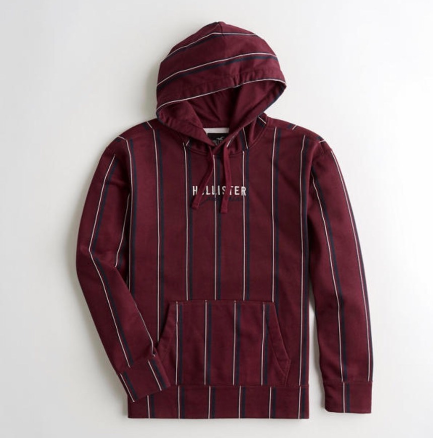 Social Hollister Stripe Logo Hoodie