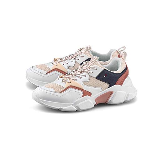Tommy Hilfiger Calzado Deportivo Mujer Chunky Lifestyle Sneaker para Mujer Blanco 40