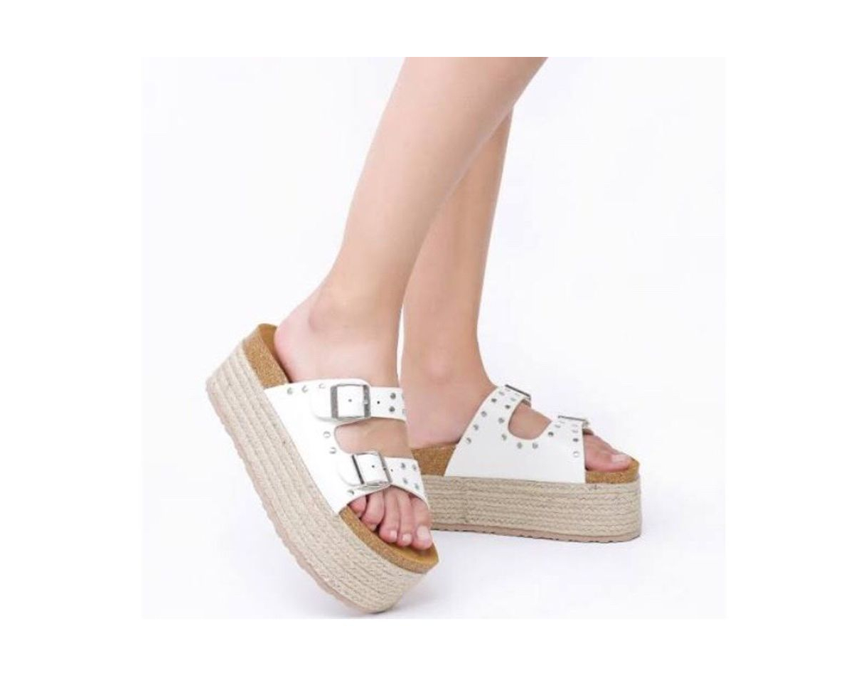 Product sandalias blancas plataforma esparto