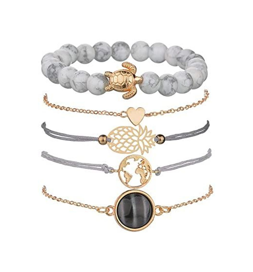 Fashion Dsaren Conjunto Pulseras Mujer, Apilable Pulsera Ajustable Circón Brazalete Conjunto Mujeres Accesorios