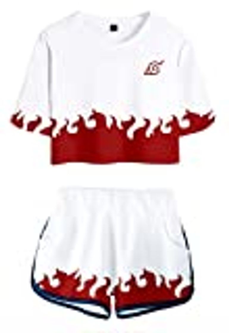 Social JOAYIN Mujer Naruto Camiseta y Pantalones Cortos de Impresión 3D Conjuntos Deportivos
