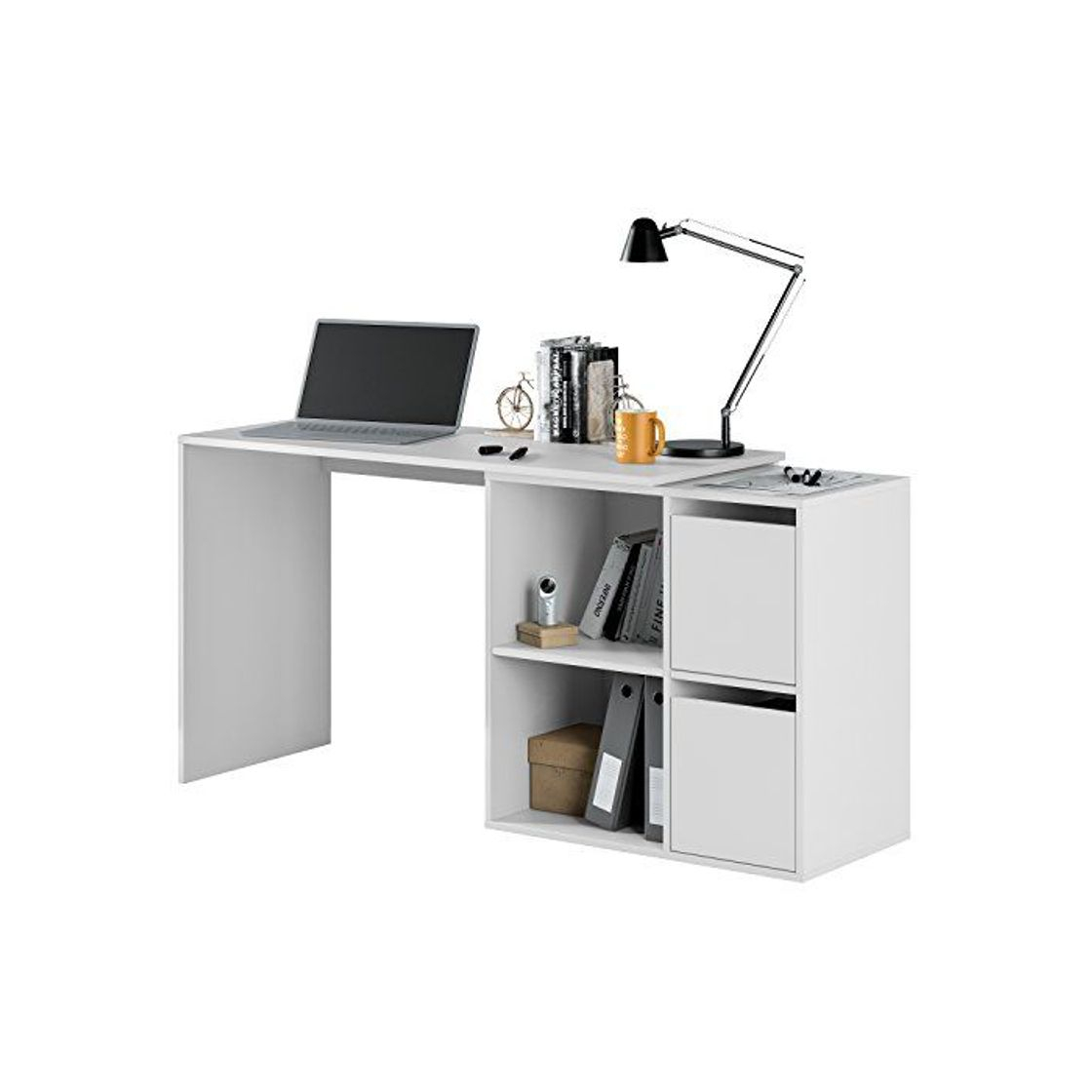 Social Habitdesign 008311A - Mesa Escritorio, Mueble de despacho, Modelo Adapta, Color Blanco