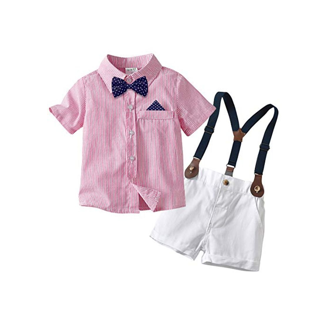 Social Edjude Traje de Caballero Bebé Niños 4 Piezas Conjuntos de Ropa Camisa