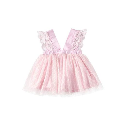 TanithM Vestidos de Bebé Sin Mangas Ropa de Verano para Niñas Vestido de Princesa Vestido de Fiesta de Cumpleaños para Niñas Falda Linda para Bebés Pequeños