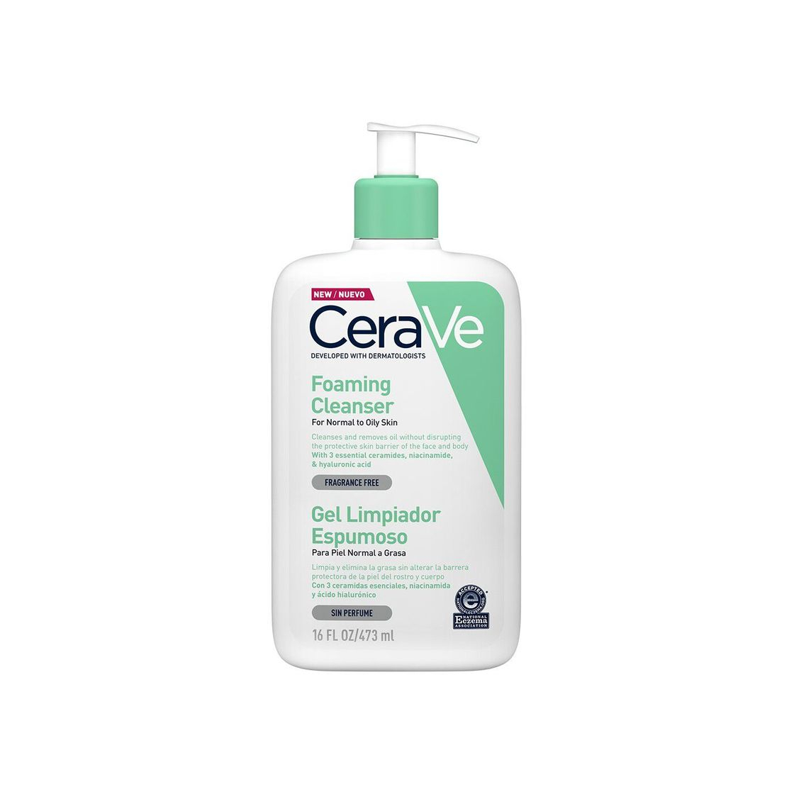 Producto CERAVE GEL LIMPIADOR ESPUMOSO PIEL NORMAL GRASA 473ML FRAGANCE FREE