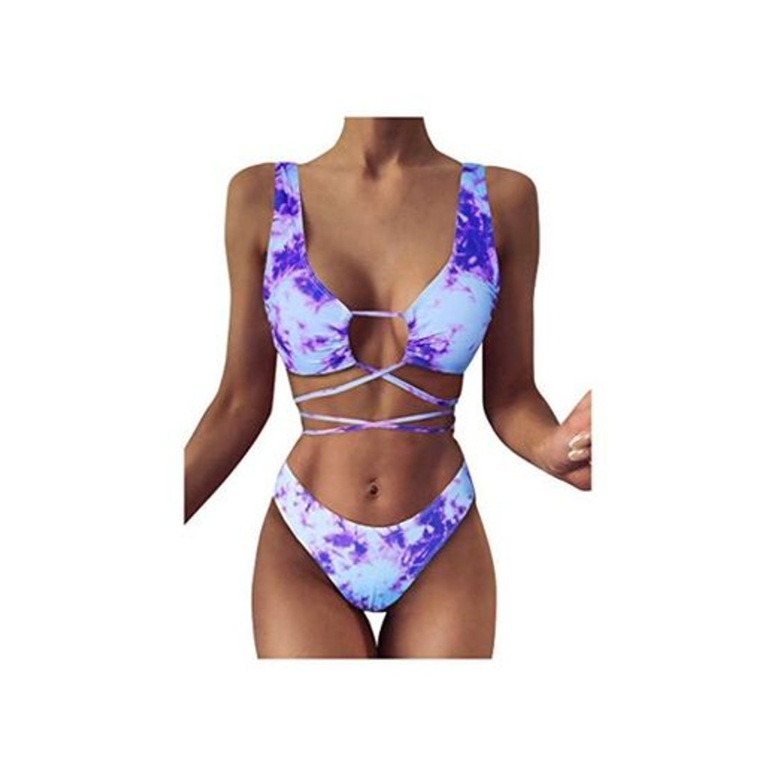 Social YGbuy Mujer Bañador con Cuello en V Sexy Bikin de Dos Piezas