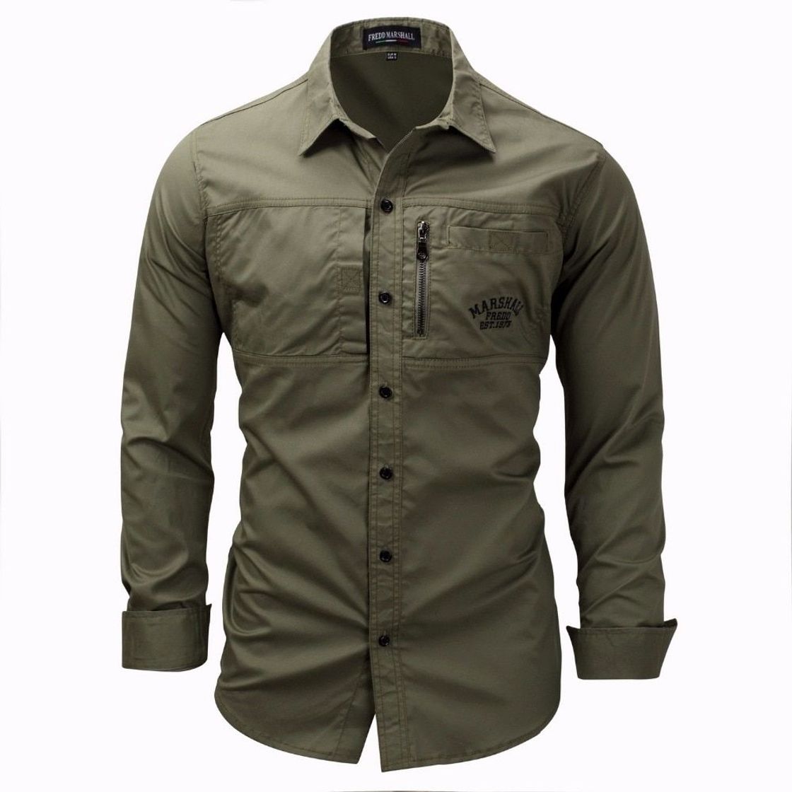 Product Coofandy Camisa Hombre Manga Larga Shirt for Men Invierno Modelo Verde L