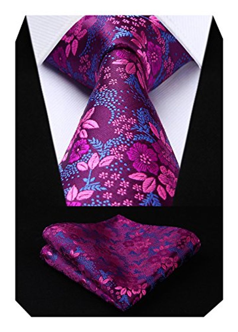 Producto HISDERN Extra largo Floral Paisley lazo del panuelo Hombres Corbata & Plaza