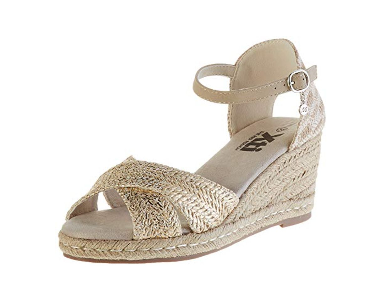 Moda XTI 49706.0, Sandalias con Plataforma para Mujer, Dorado