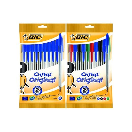 Bic - Pack 10 bolígrafos de punta redonda de color azul