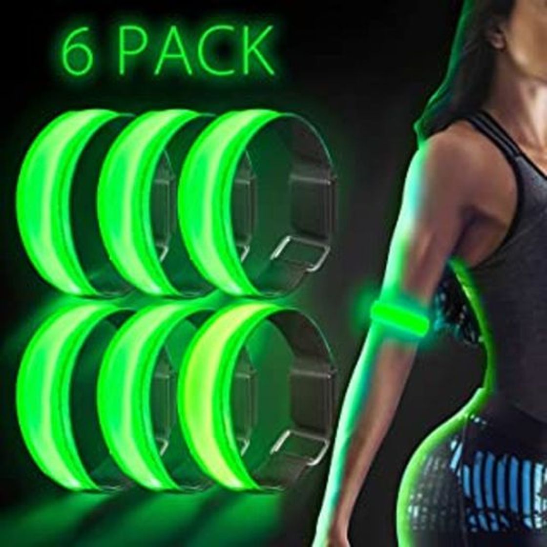 Social Arovina Brazalete LED Reflectante de Seguridad con luz LED para Correr, Correr,