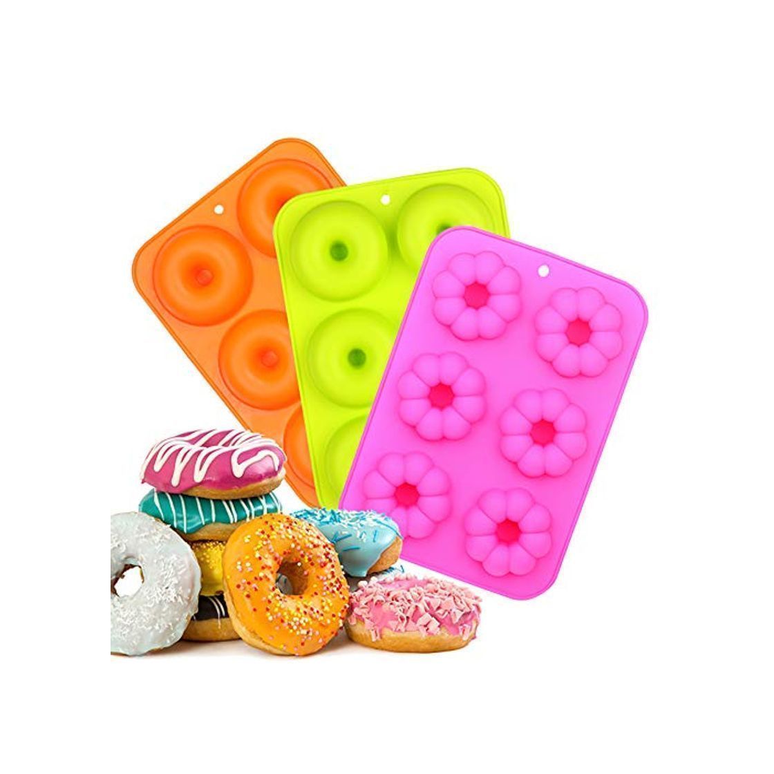 Producto EKKONG Moldes de Silicona Donut