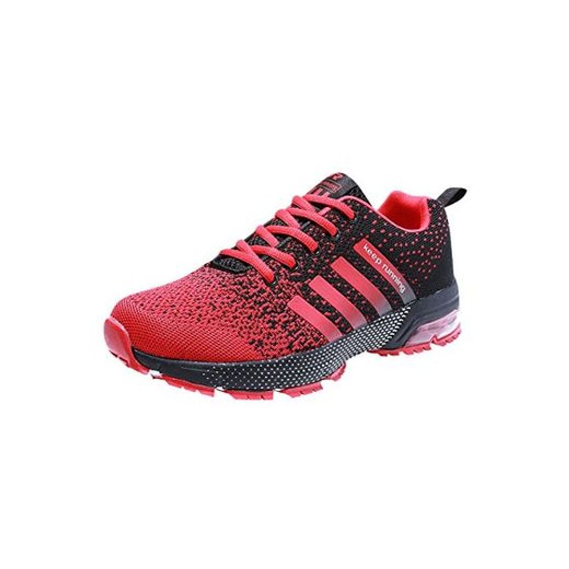 Social Zapatillas de Deportivas para Correr Mujeres Atletico Running Air Cushion 3cm Respirable Sneakers Negro Azul Rojo Blanco Rojo 42