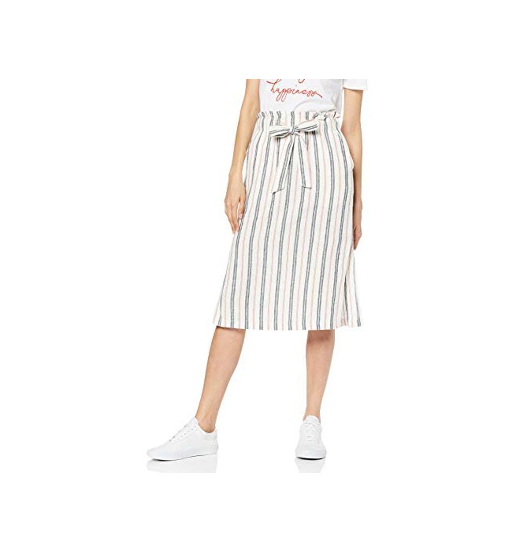 Social Marca Amazon - find. Falda Midi para Verano Mujer, Multicolor
