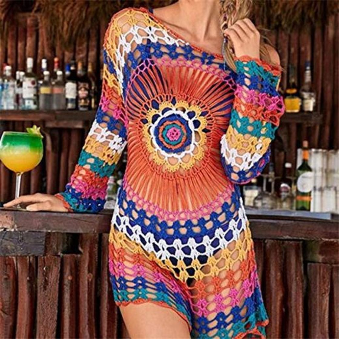 Social STWQSJL Tejido Hecho a Mano para Cubrir túnicas de Playa Traje de