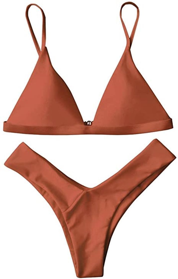 Social ZAFUL Mujer Sólido Tanga Corte Alto Bikini Conjuntos