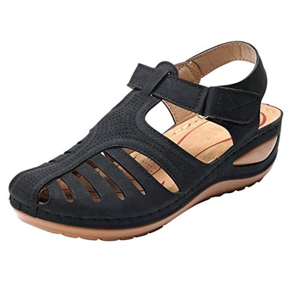 Book Luckycat Sandalias Punta Cerrada para Mujer Sandalias de Verano de Cuero Sandalias Planas Cómodos Sandalias Mujer de Cuero Planas Cómodos Casual Mocasines Loafers Moda Zapatos Plano Verano Sandalias