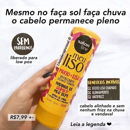 Defrizante Meu Liso Muito+Liso Amido Milho Salon Line 200ml -