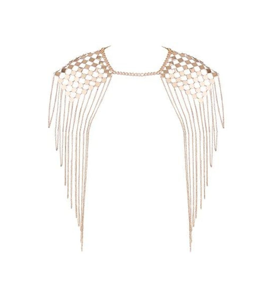 Social Beauty7 Cadena de Cuerpo Gargantillas Aleación Dorado Multicapa Múltiples Capas Collares Bisutería Borlas Colgantes Cóctel Fiestas Party Regalo Punk Mujeres Sexy Moda Dorado
