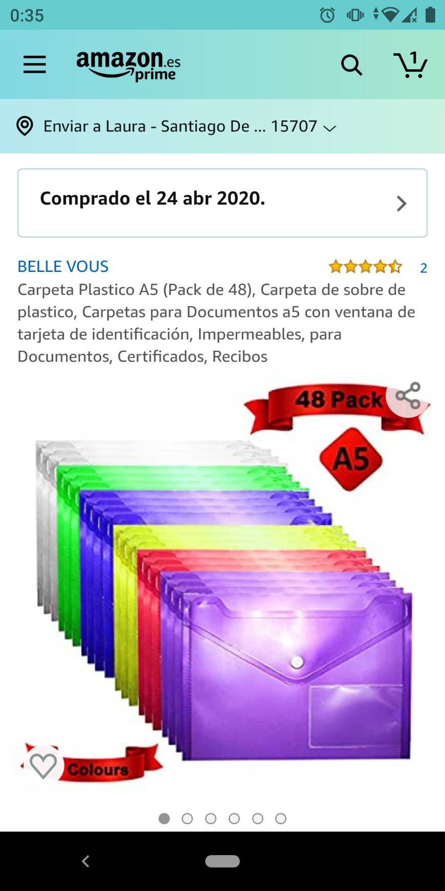 Producto Pack 48 carpetas sobre A5