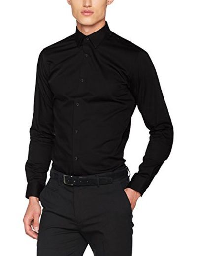 Jack & Jones Jprnon Iron Shirt L/s Noos Camisa, Negro