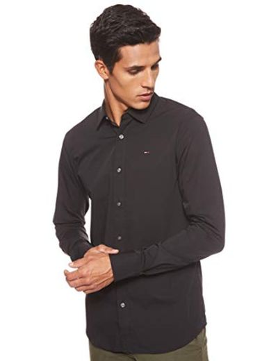 Tommy Hilfiger Original Stretch Camisa, Negro