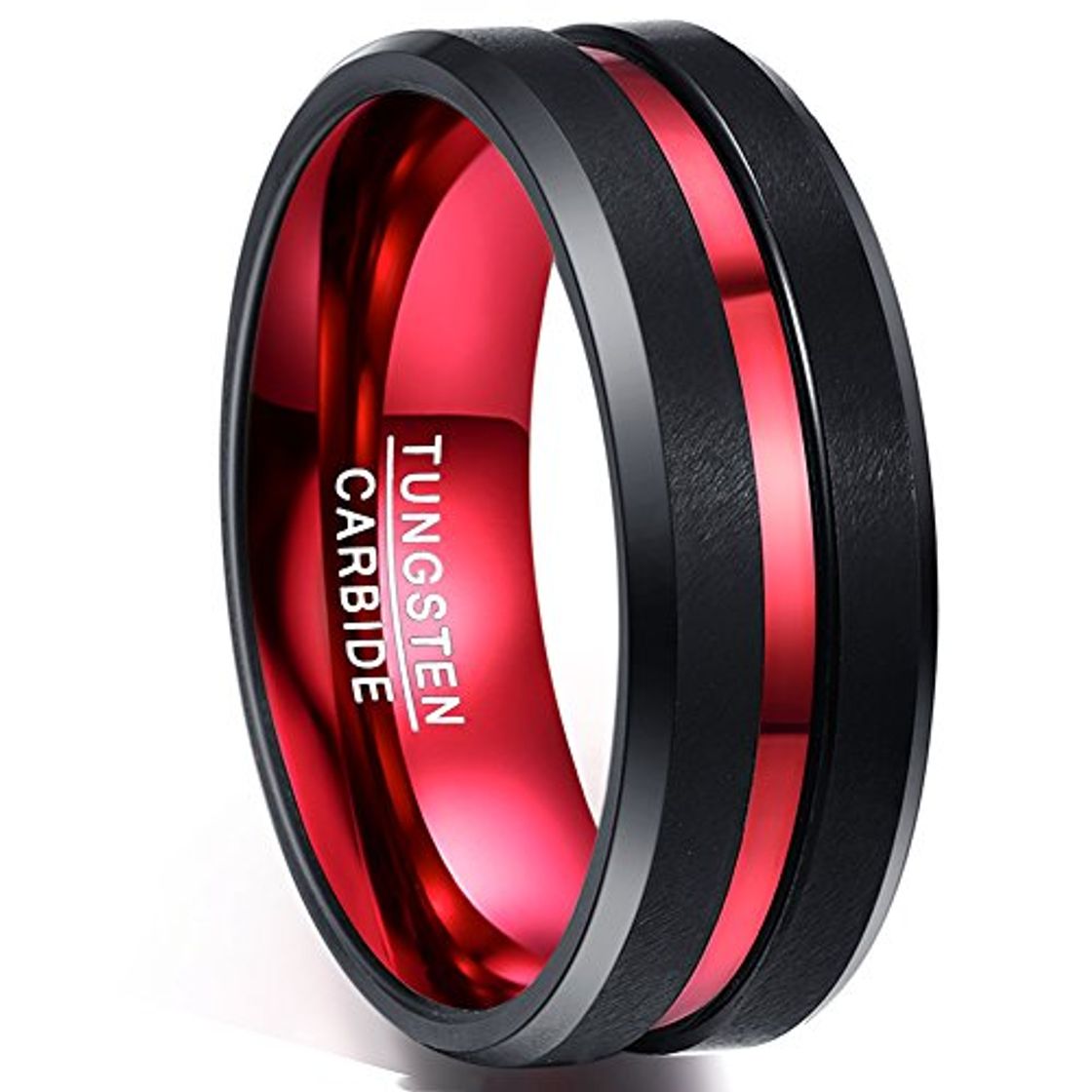 Social Nuncad Anillo Hombre Mujer Parejas de Tungsteno Negro