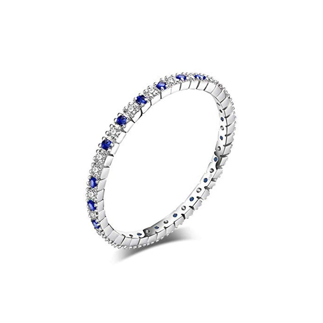 Social JewelryPalace Anillo de boda Exquisito Espinela azul creado en Plata de ley