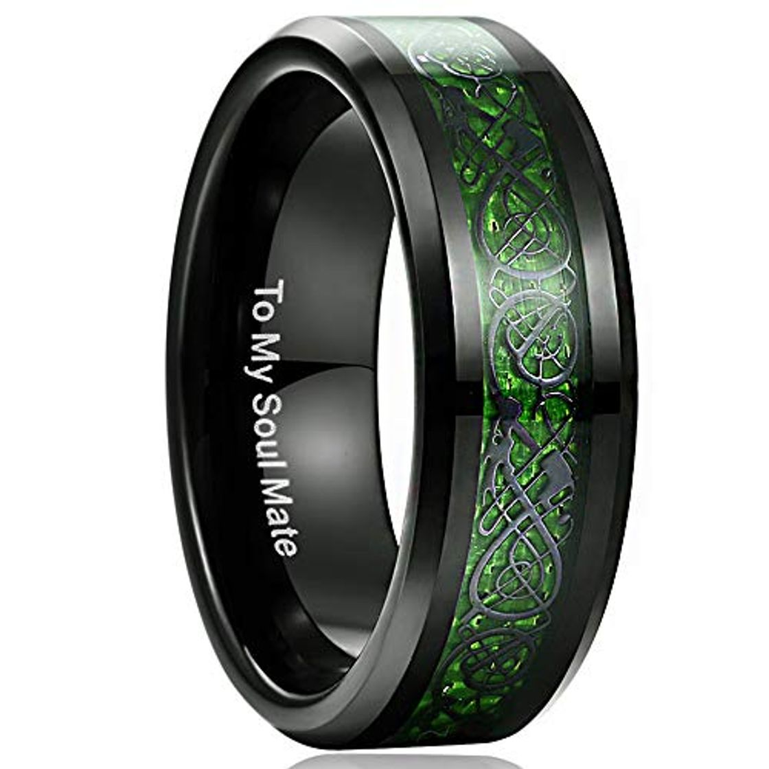 Social NUNCAD Anillo Hombre Mujer Unisexo con el patrón del dragón Tungsteno Acuerdo