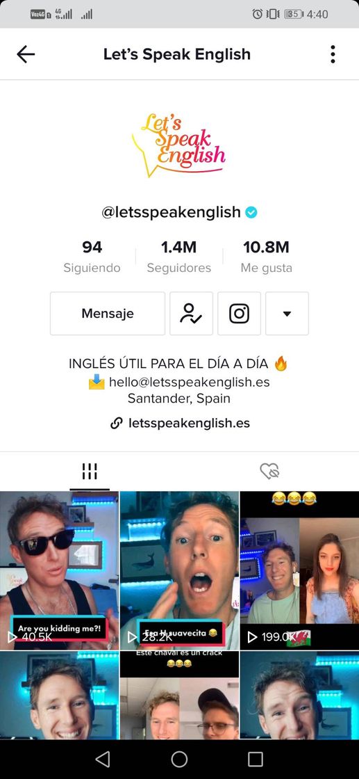 App Canal tik tok - let's speak english