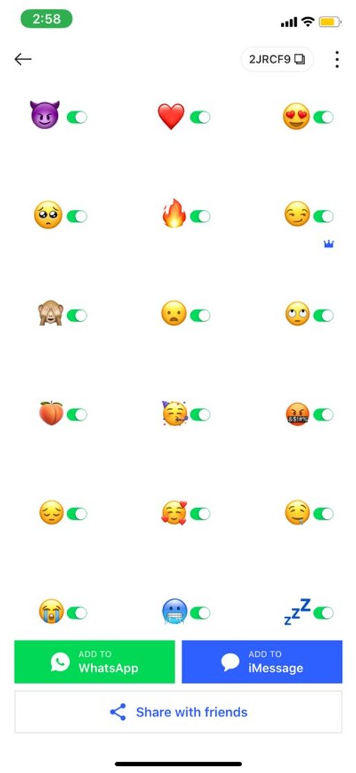 Social STICKERS DE EMOJI ACTIVADO 