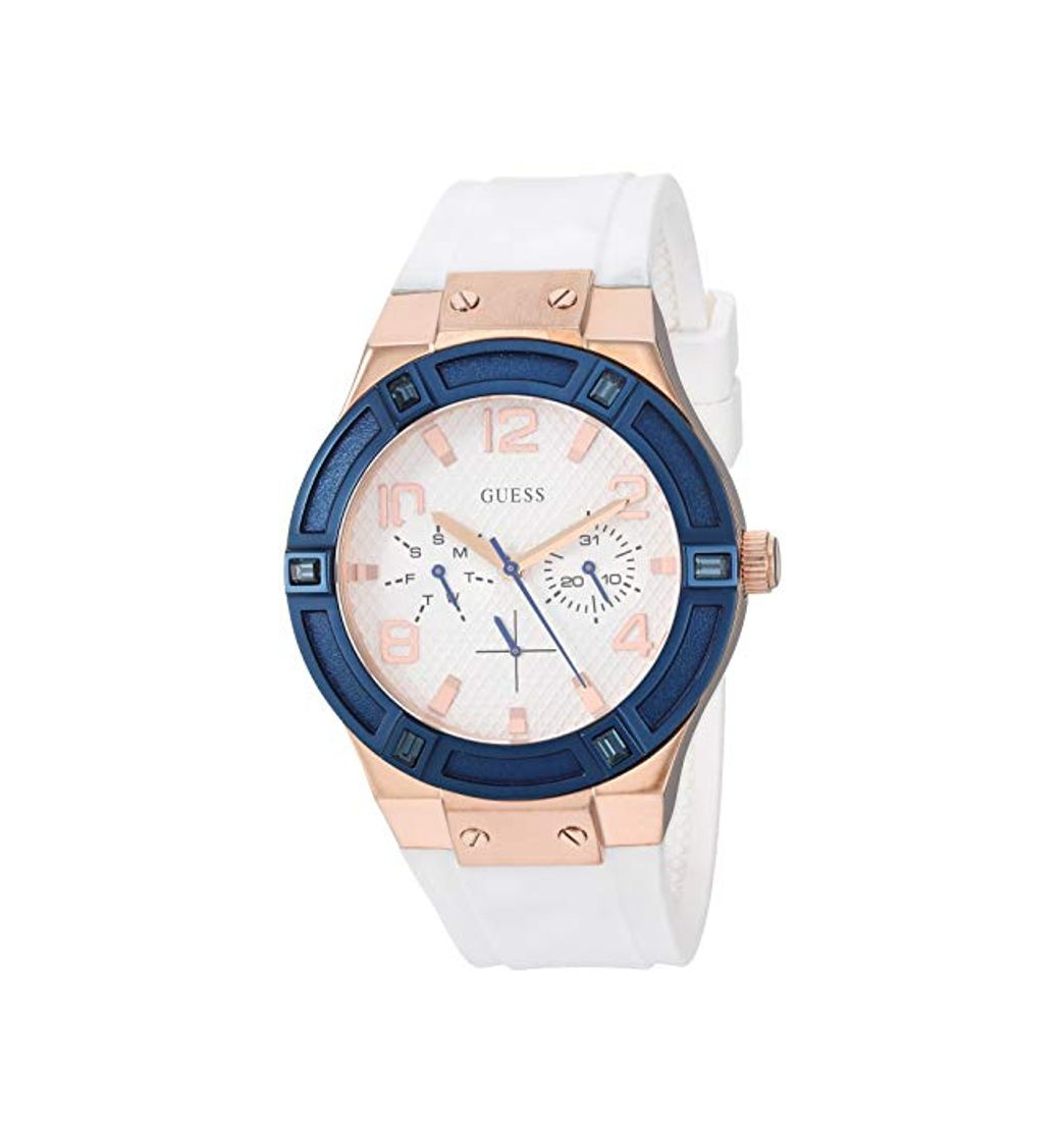 Moda Guess W0564L1 - Reloj analógico de acero inoxidable con correa de silicona