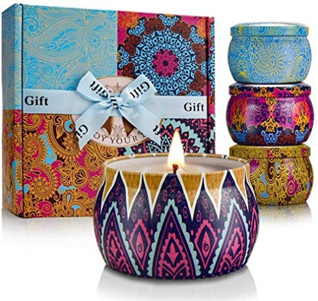 Social TOFU [100% Natural Velas Aromaticas Juego de 4 Piezas Vela Perfumada 25-30