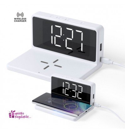 Social Reloj digital con cargador inalámbrico - Quiero Regalarte, tu tienda ...
