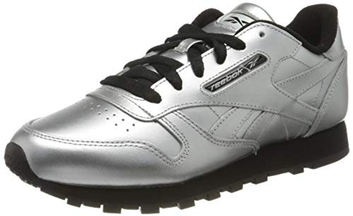 Fashion Reebok CL LTHR, Gymnastics Shoe Womens, Silver Met.