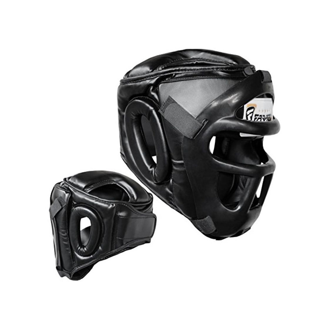 Farabi Sports Casco Protector de Boxeo de Piel auténtica