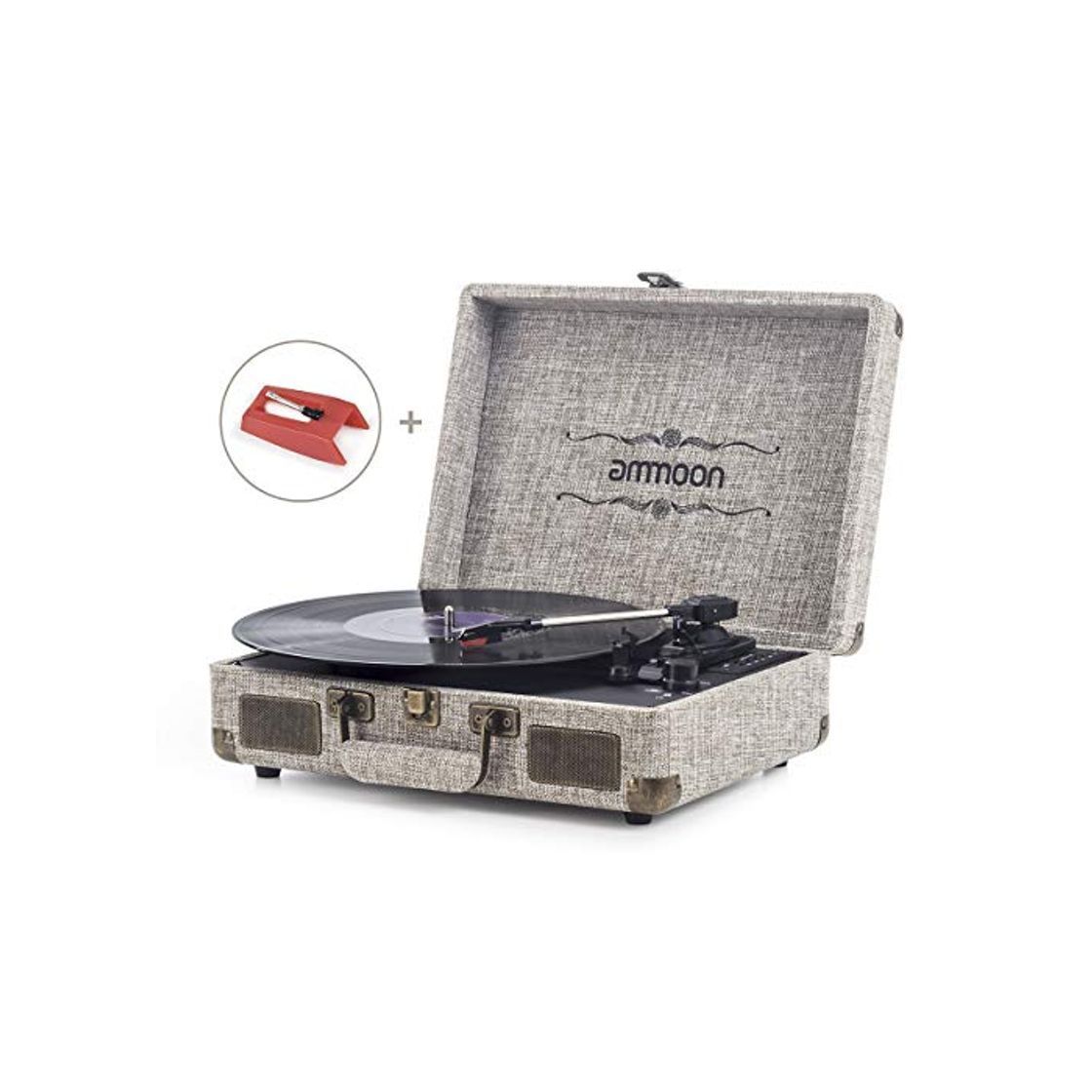 Product Tocadiscos Vinilo, ammoon Tocadiscos Vintage de 3 Velocidades con Altavoces Incorporados, para