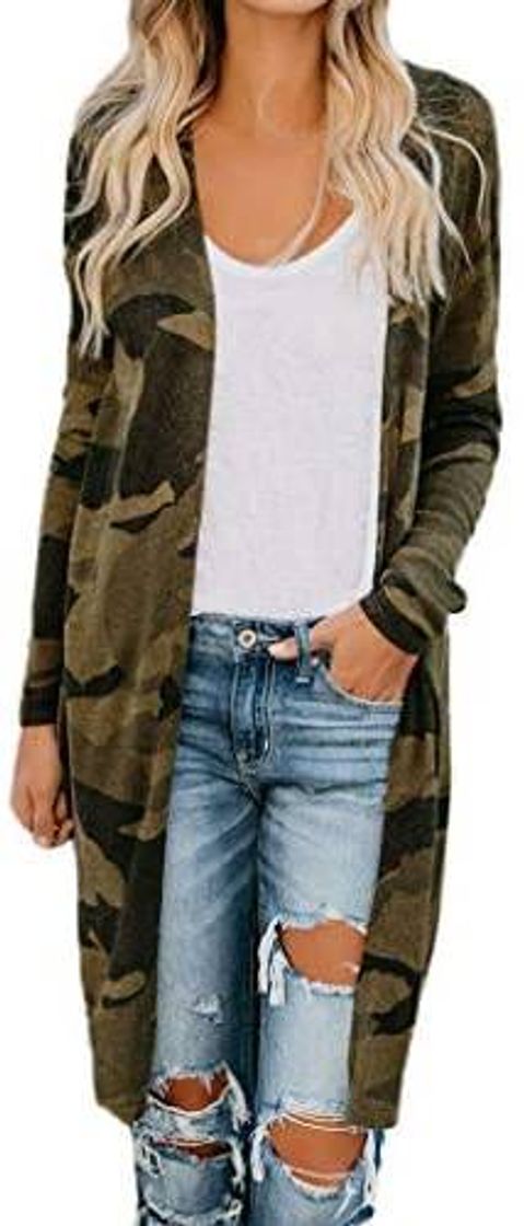 Fashion Cardigan de camouflage