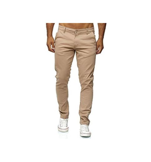 Elara Pantalón Chino Hombre Regular Slim Fit Elástico Chunkyrayan Beige MEL009-Beige-40