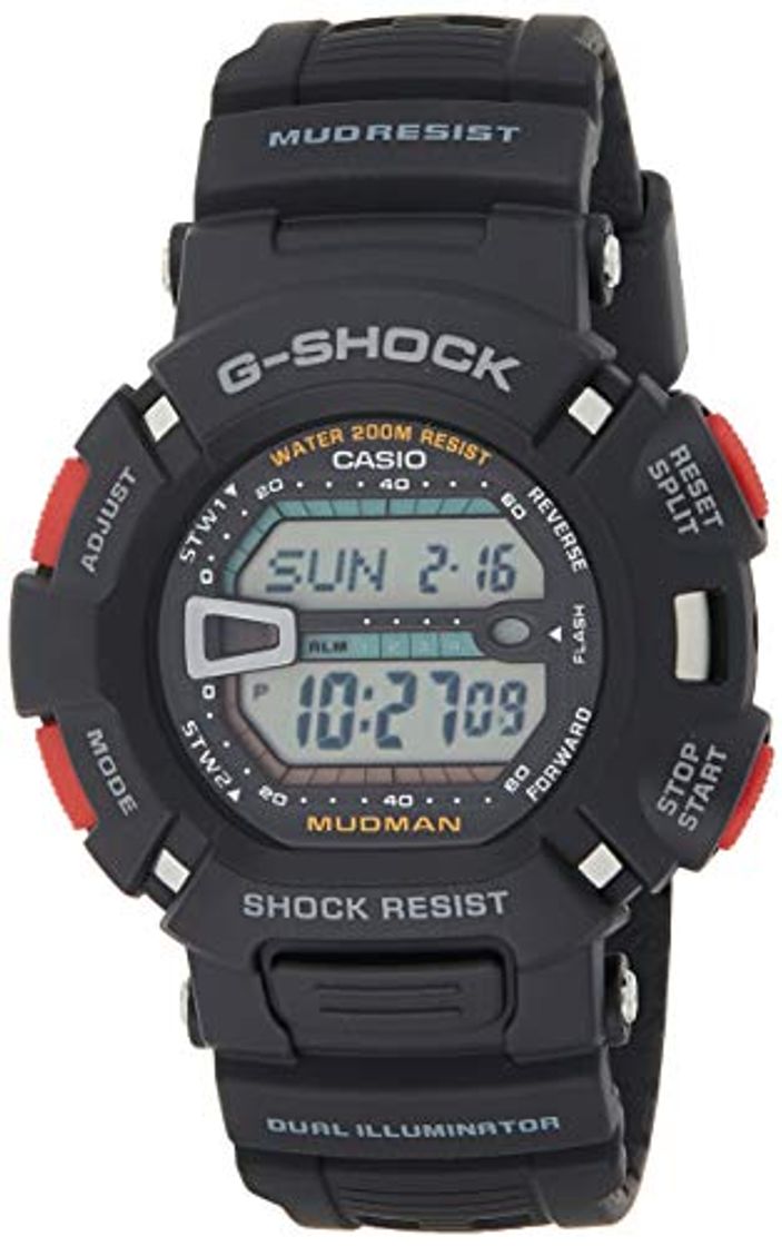 Places Casio Reloj Digital para Hombre de Cuarzo con Correa en Resina G-9000-1VER