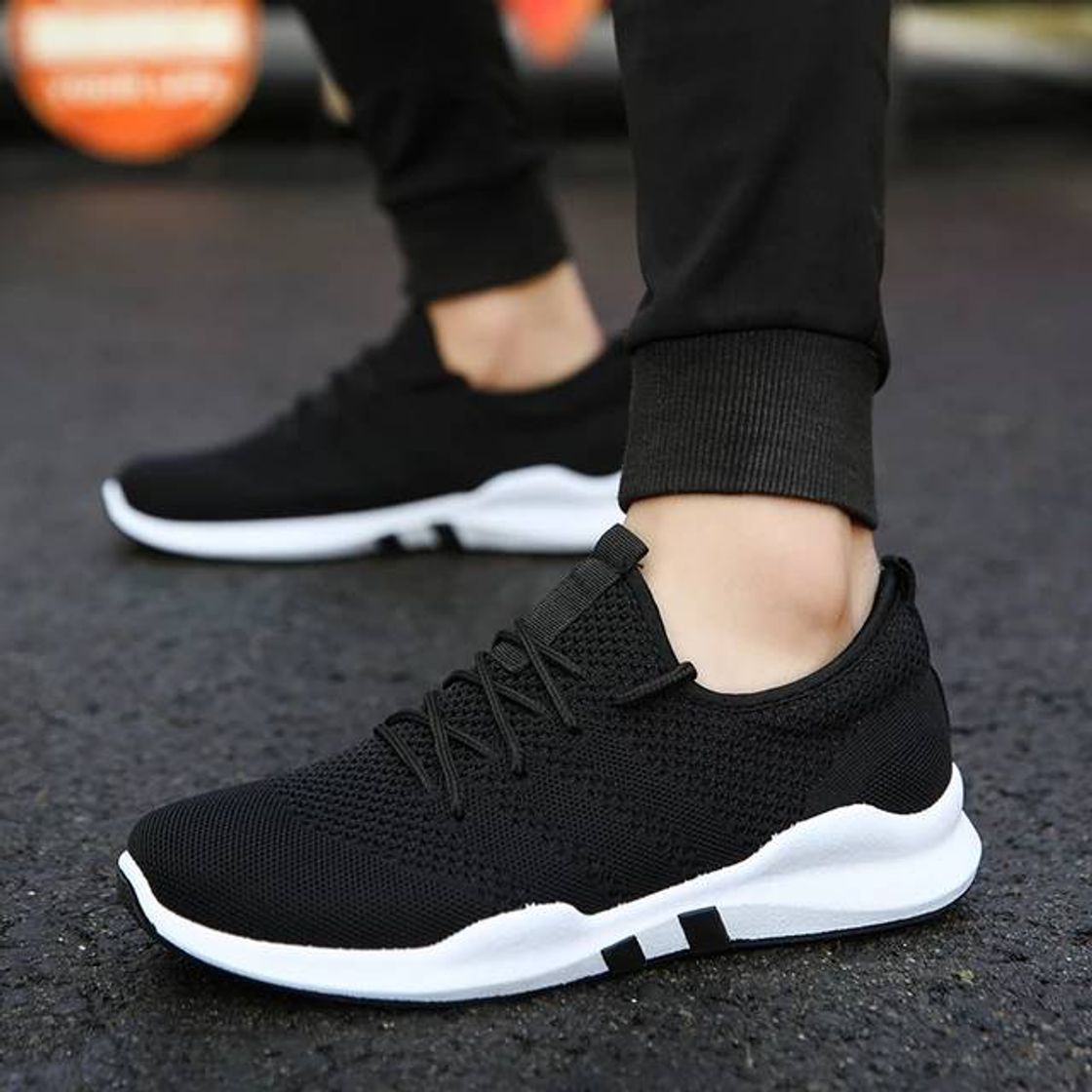 Social Tenis negros con línea blanca