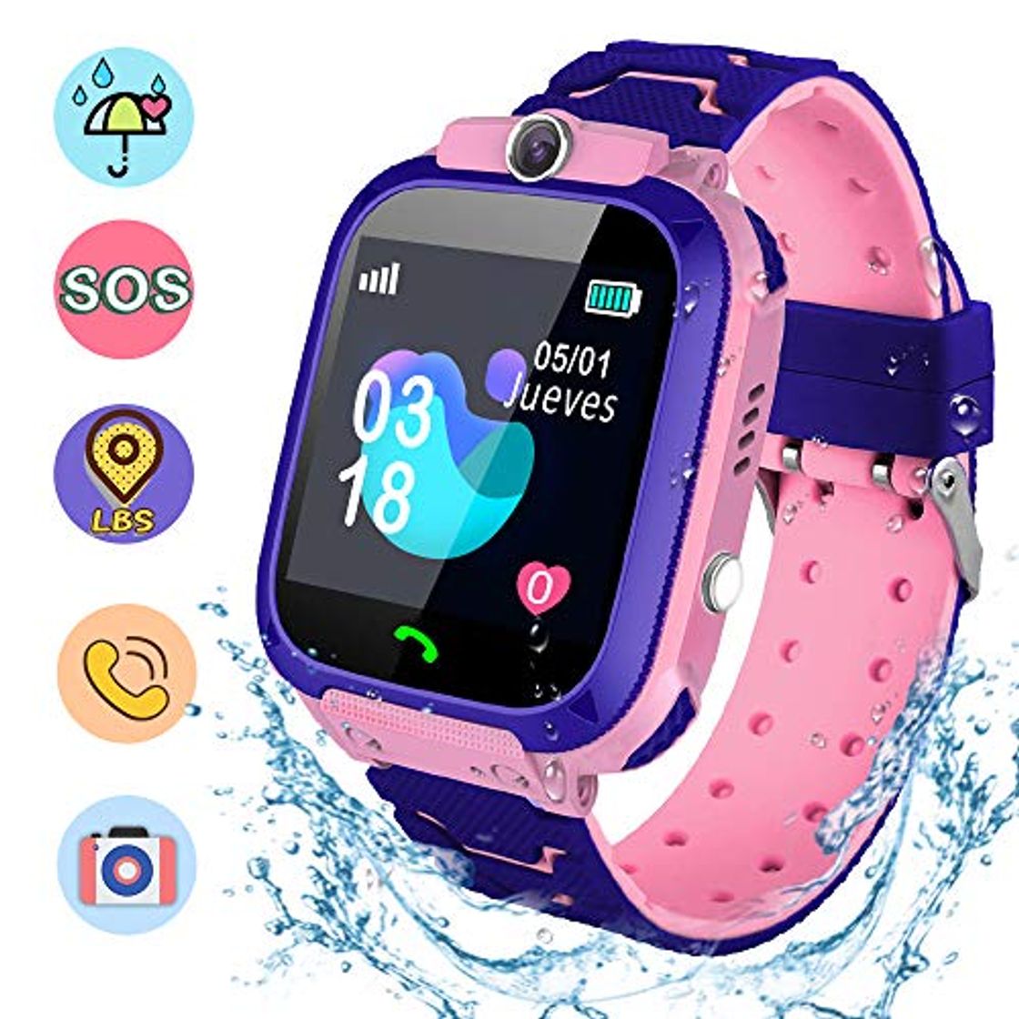 Producto NAIXUES Smartwatch Niños, Reloj Inteligente Niña IP67, LBS, Hacer Llamada, Chat de