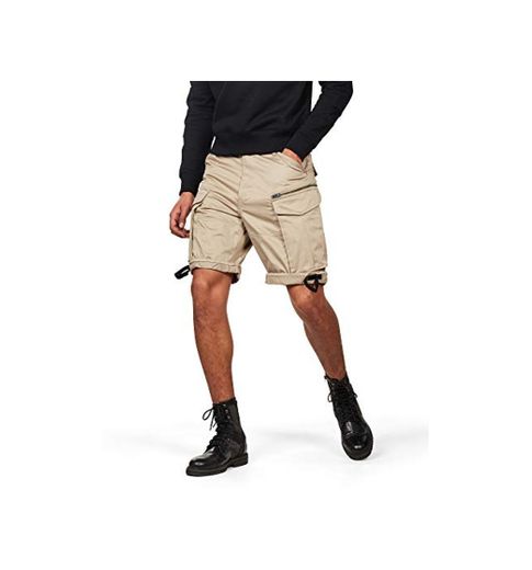 G-STAR RAW Rovic Zip Relaxed 1/2-length Shorts Pantalones Cortos, Beige
