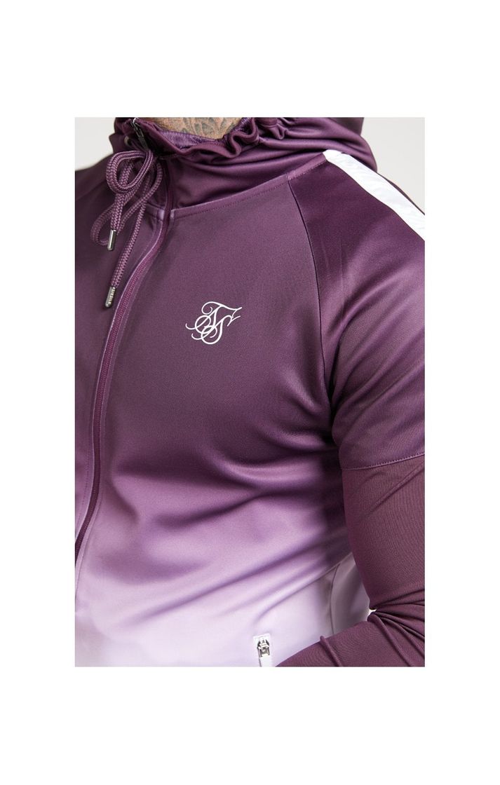 Producto Sik Silk ﻿ Athlete Hybrid Zip Through Hoodie – Rich Burgundy Fade